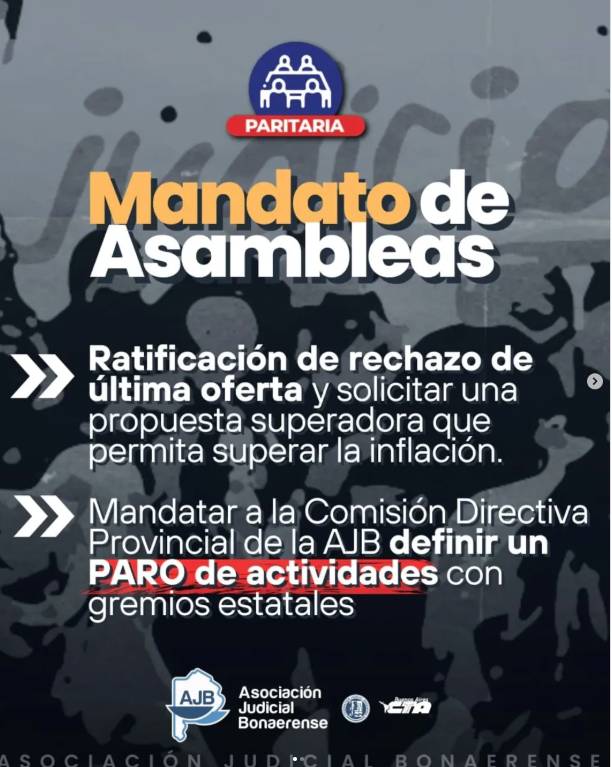 JUDICIALES BONAERENSES VAN AL PARO TOTAL: RECHAZAN OFERTA DEL 3% DE KICILLOF