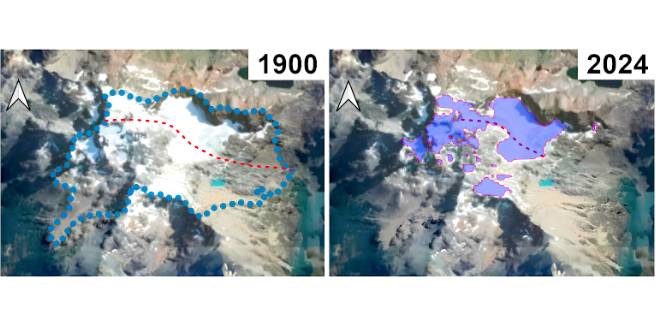 EL GLACIAR ALVEAR SE DESVANECE: UN 80% MENOS DE HIELO EN 124 AÑOS Y LA CULPA ES DEL CAPITALISMO DEPREDADOR