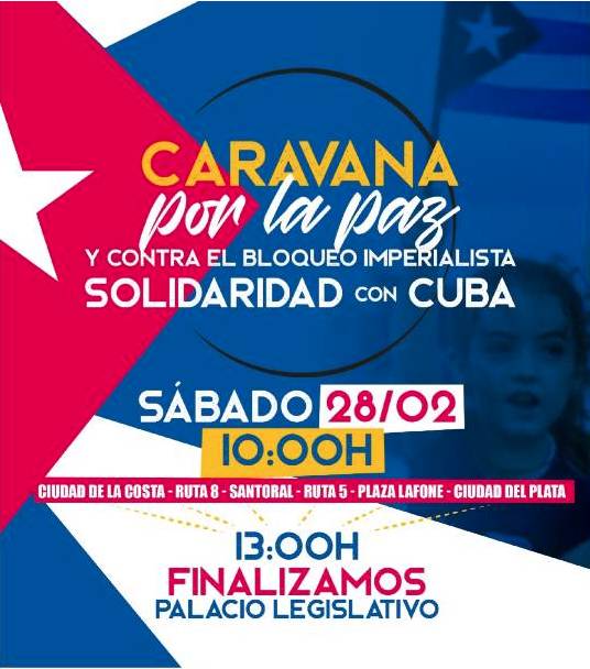 CARAVANA URUGUAYA DESAFÍA EL BLOQUEO CRIMINAL CONTRA CUBA