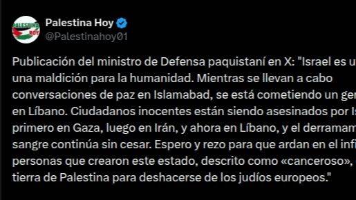 PAKISTÁN DESCARGA CONTRA ISRAEL: "MALDICIÓN PARA LA HUMANIDAD" EN VÍSPERAS DE CUMBRE DE PAZ