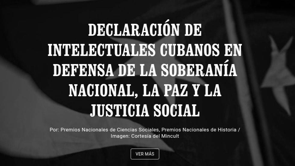 LA INTELECTUALIDAD CUBANA SALE AL FRENTE: SOBERANÍA NACIONAL NO SE NEGOCIA