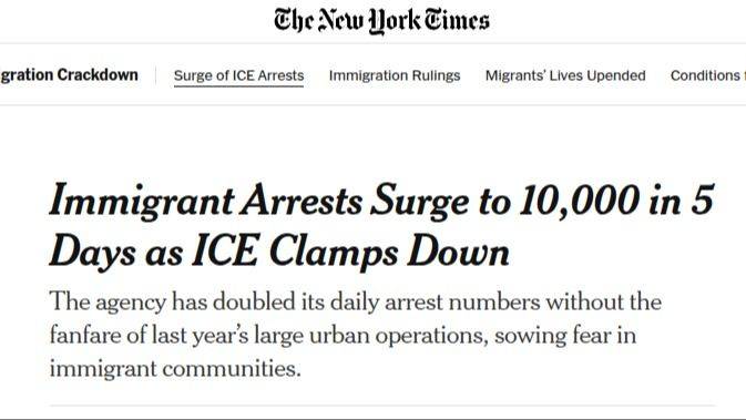 LA JAULA SE CIERRA: 10 MIL DETENCIONES EN CINCO DÍAS BAJO EL RÉGIMEN TRUMP