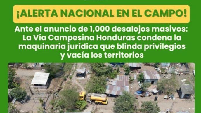MIL ÓRDENES DE DESALOJO: EL ESTADO HONDUREÑO SE PONE AL SERVICIO DE LOS TERRATENIENTES