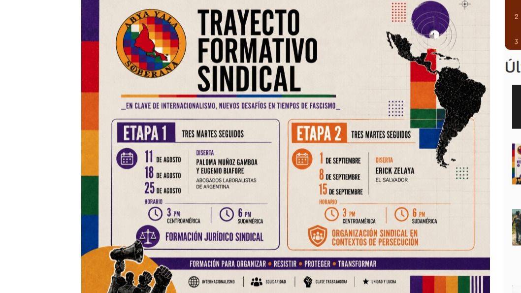 LA FORMACIÓN SINDICAL SE VUELVE ARMA CONTRA EL NEOLIBERALISMO