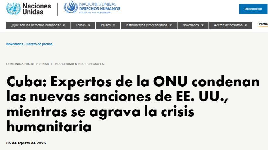 LA ONU ALERTA SOBRE UNA "GAZA SILENCIOSA" EN CUBA POR EL BLOQUEO