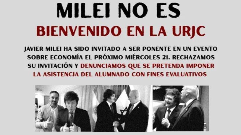 MADRID LE ABRE EL AULA A MILEI Y LOS ESTUDIANTES LE RESPONDEN CON PLANTÓN